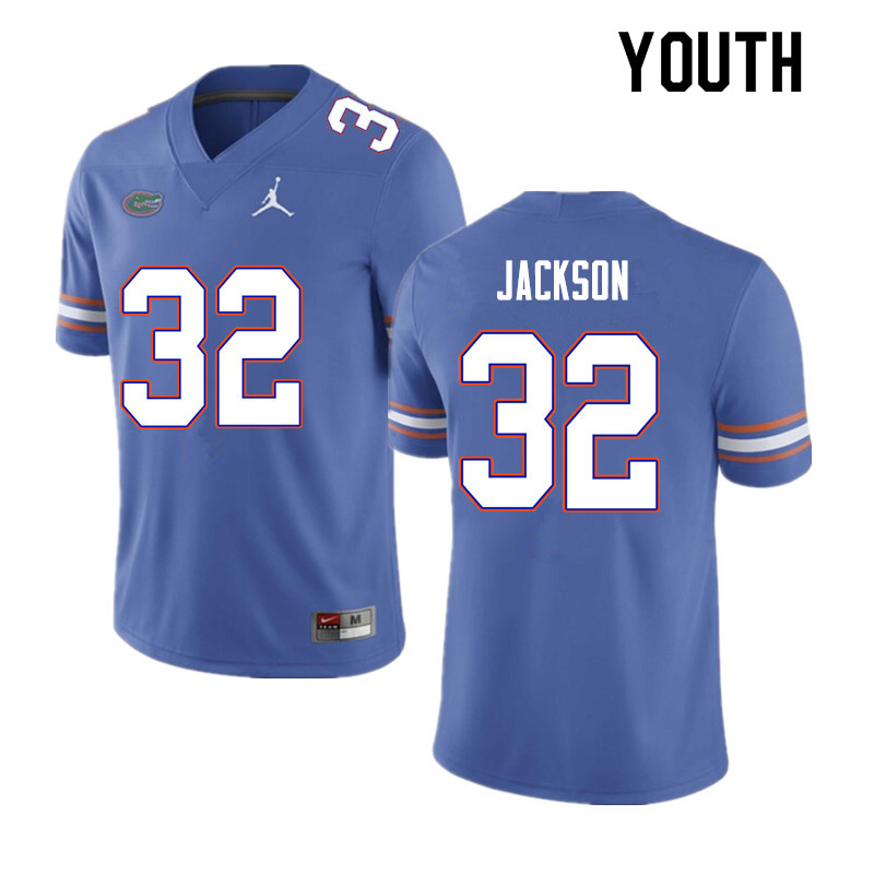 Youth #32 N'Jhari Jackson Florida Gators College Football Jerseys Sale-Blue - Click Image to Close